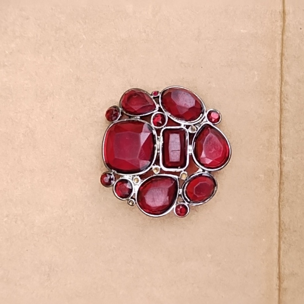 Stunning Red Gemstone Brooch